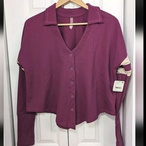 NWT- Free People Movement Quinn Snap Cardigan Sweatshirt